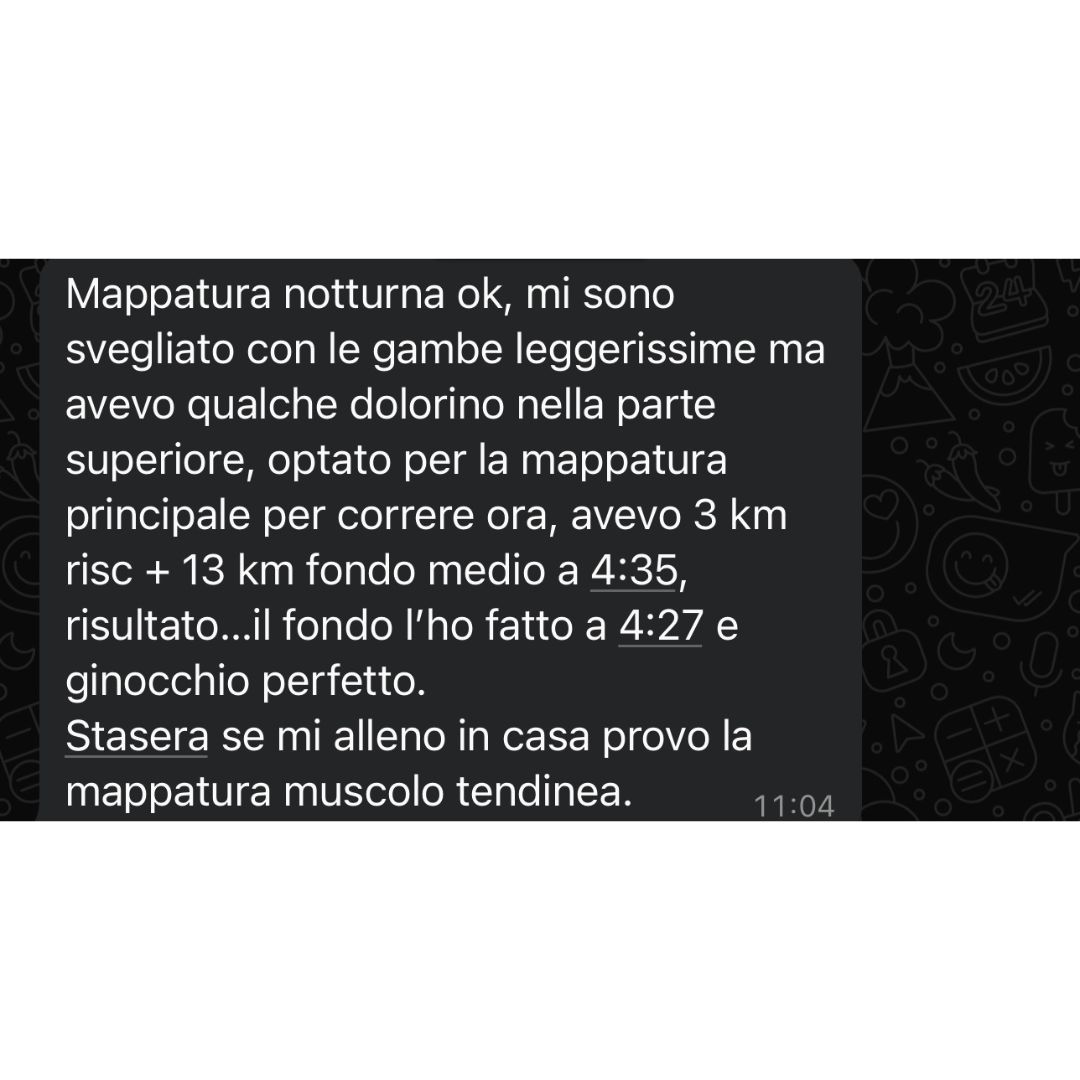 Recensione anonima ricevuta via WhatsApp da una persona seguita in un percorso Eudinamica